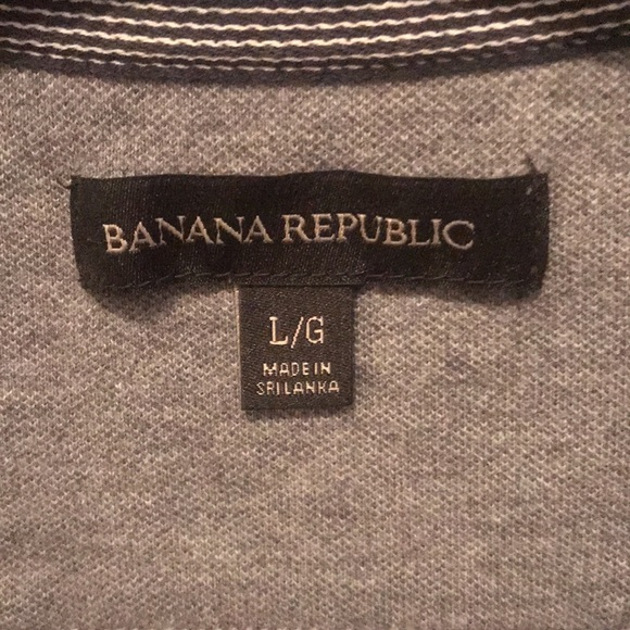 Perfect Deadstock Banana Republic Dark Blue with Grey Accents Polo SZ L - Picture 5 of 5